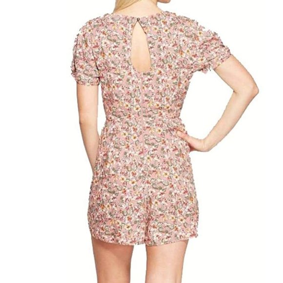 Pink Floral Keyhole Romper XS NWT - Picture 12 of 13